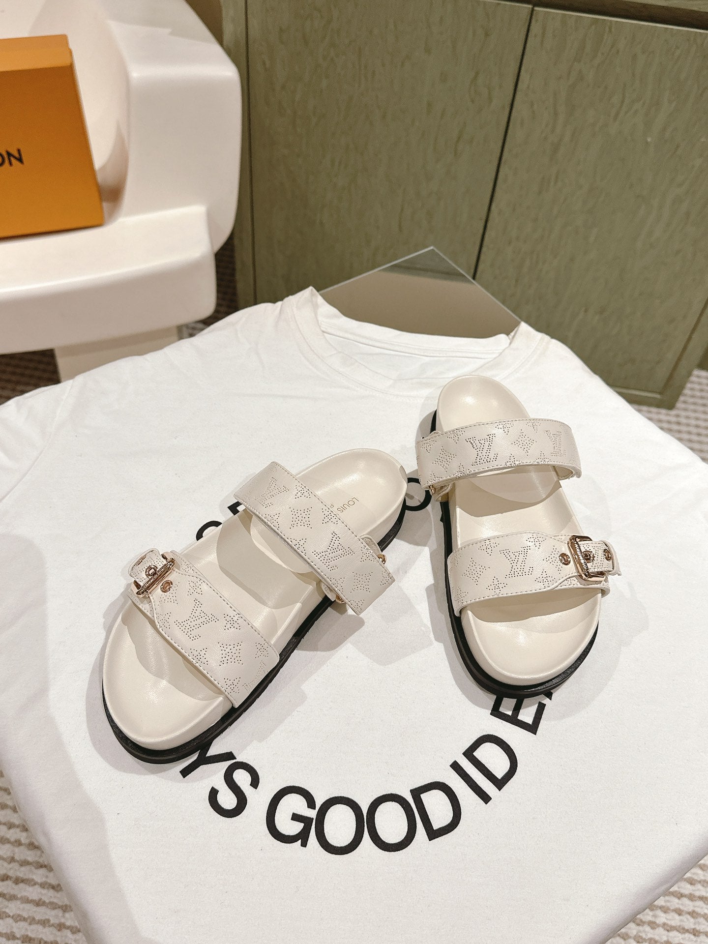 lv sandal mule bomdia cream calfskin