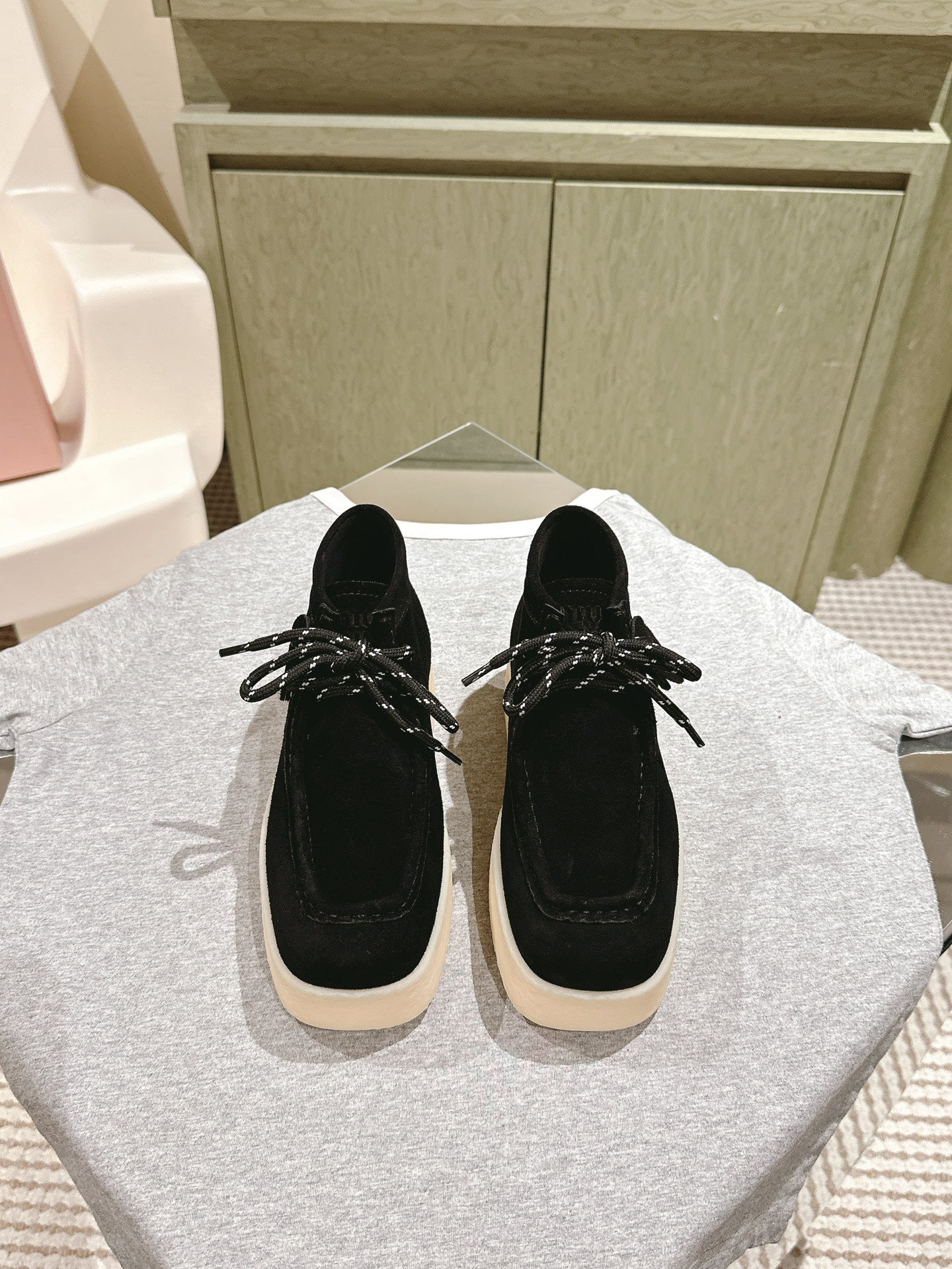 Miu Ankle Boots Black Suede