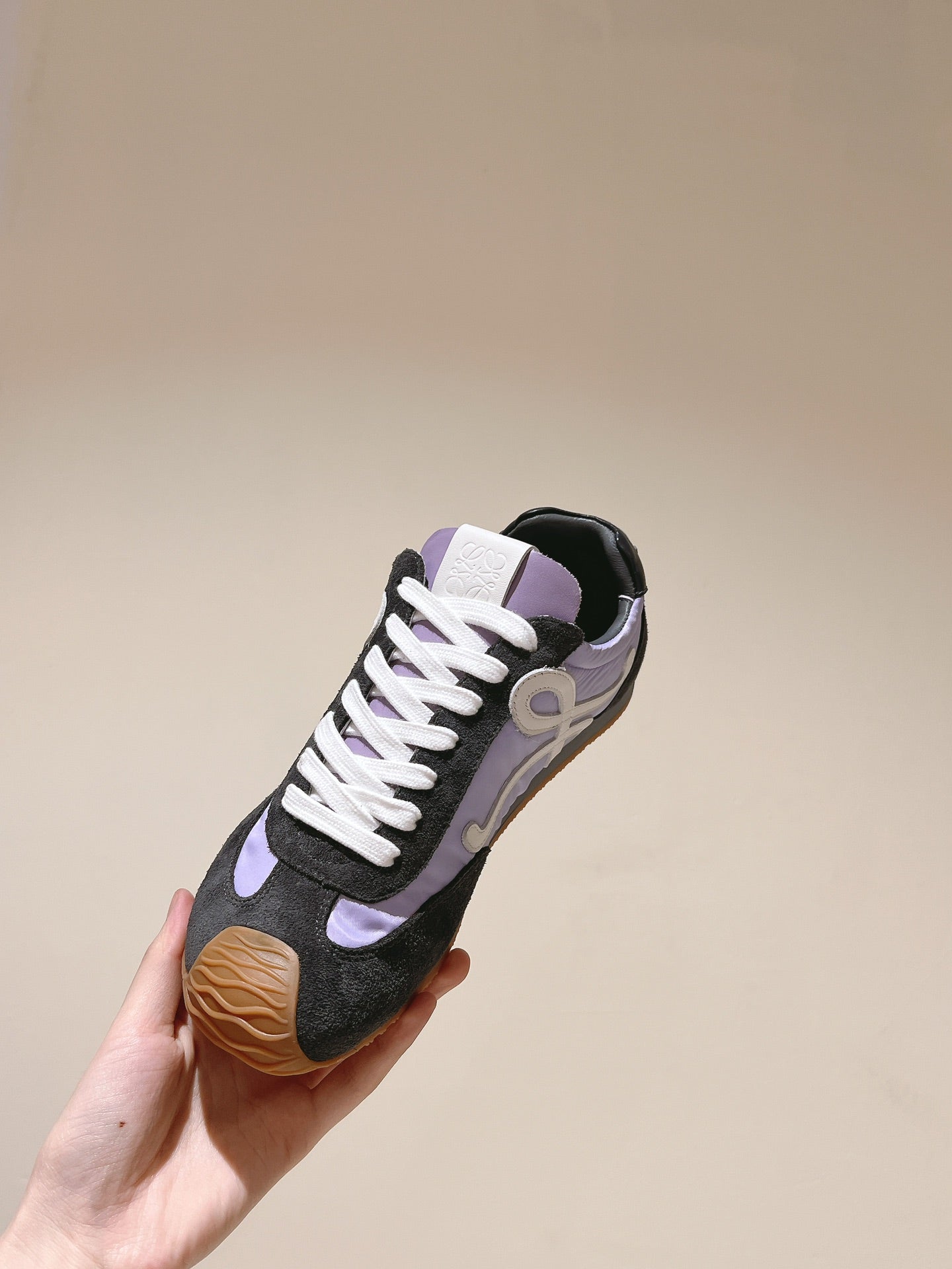 Loewe 2025 Ballet Runner 2.0 Sneaker Black Purple Suede 556039
