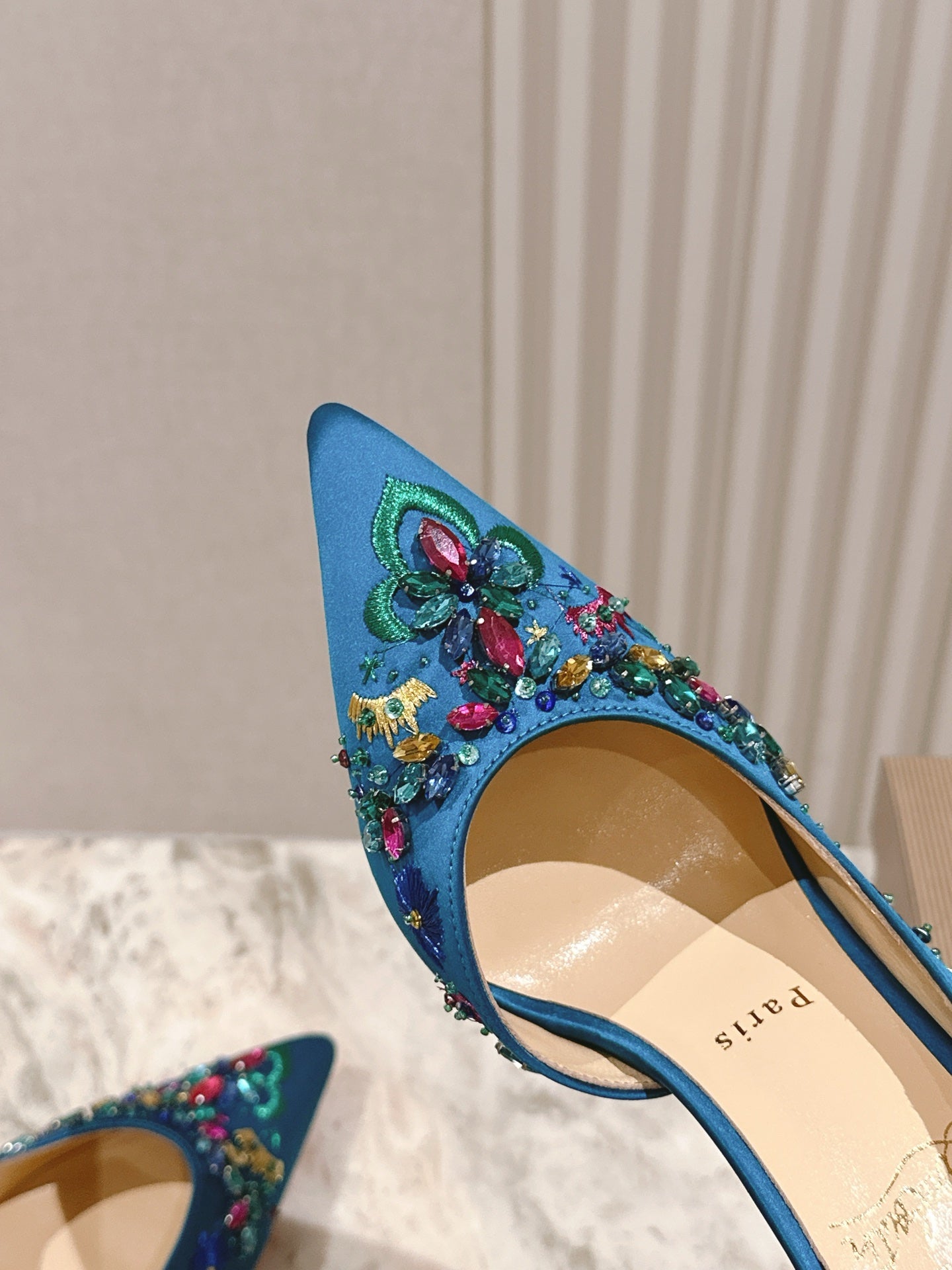 CL 25 Embellished Pumps Blue Imported Original Special 346311