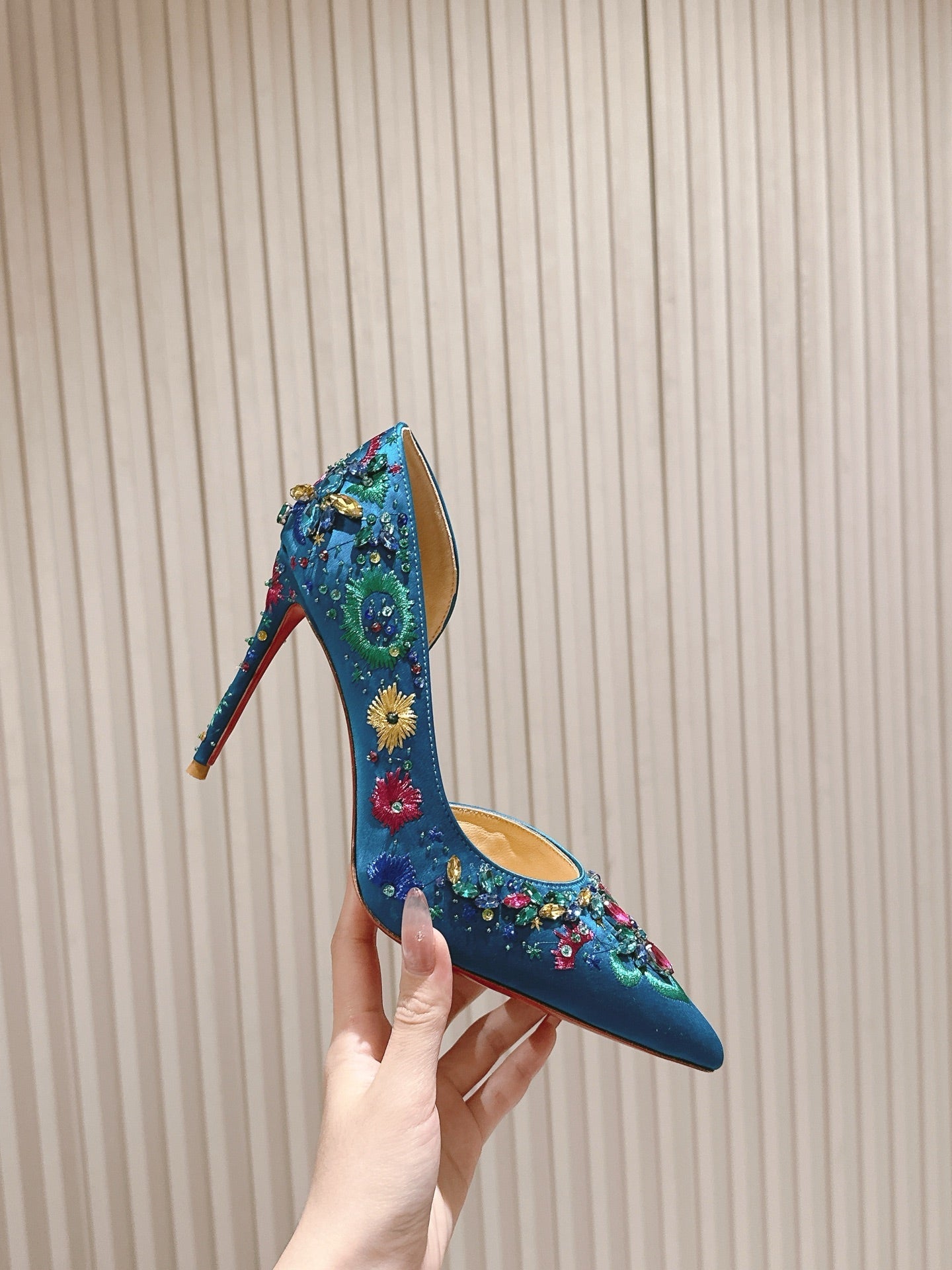CL 25 Embellished Pumps Blue Imported Original Special 346311
