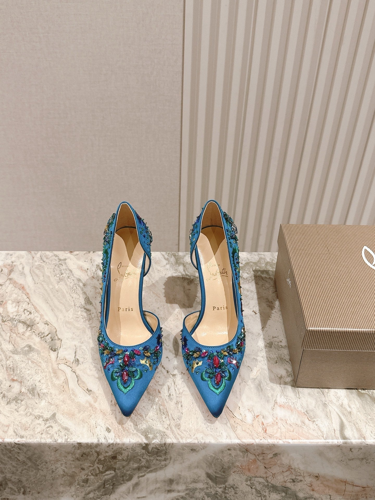 CL 25 Embellished Pumps Blue Imported Original Special 346311