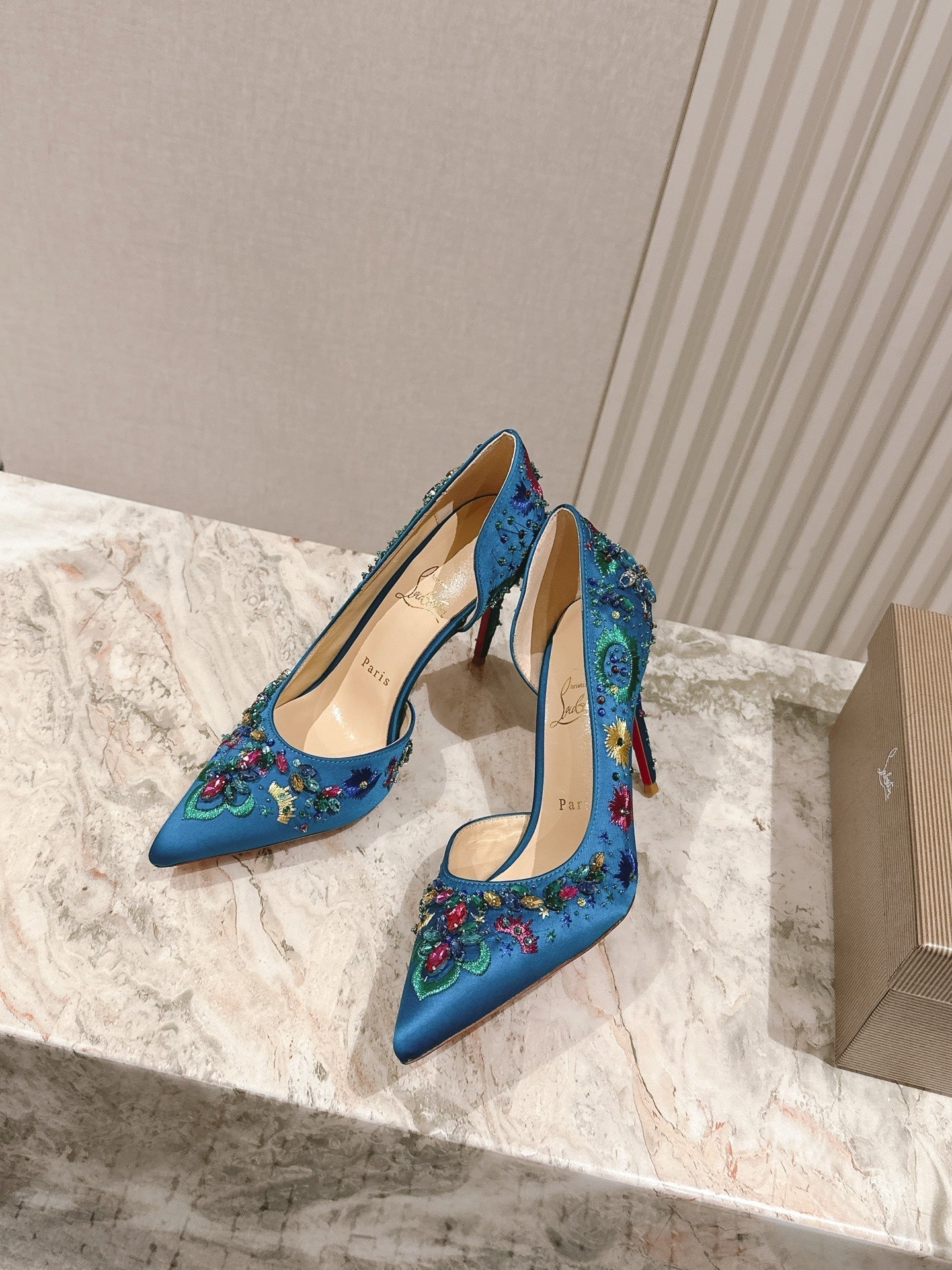 CL 25 Embellished Pumps Blue Imported Original Special 346311