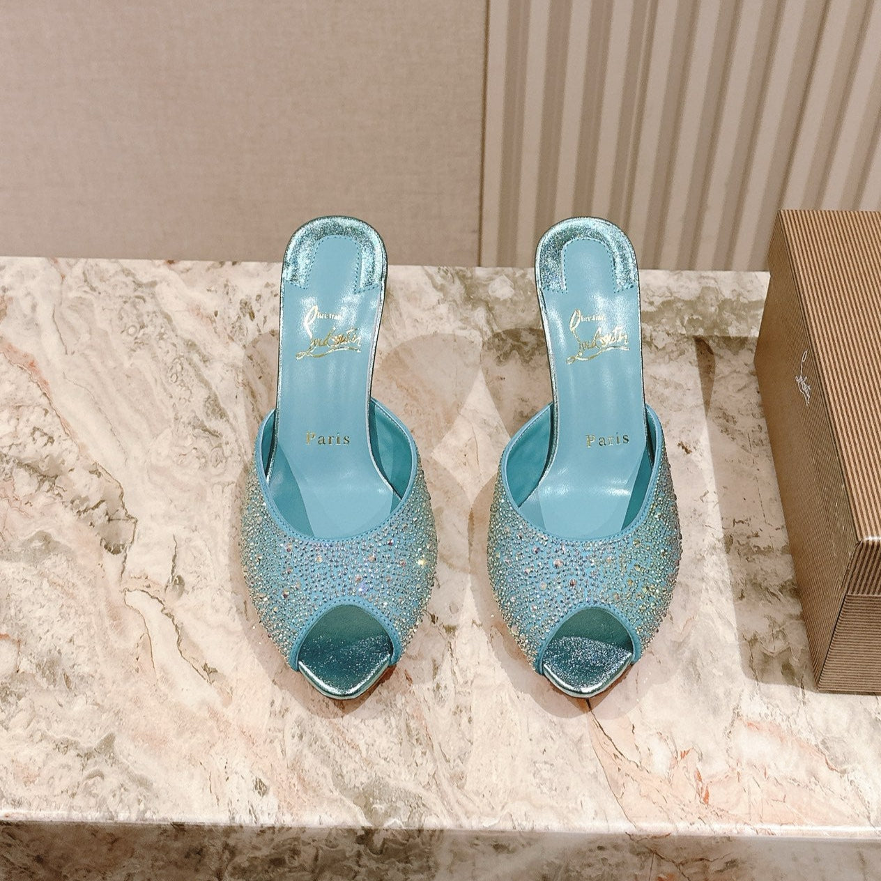 CL 25 Mules Blue Imported Original Special 346331