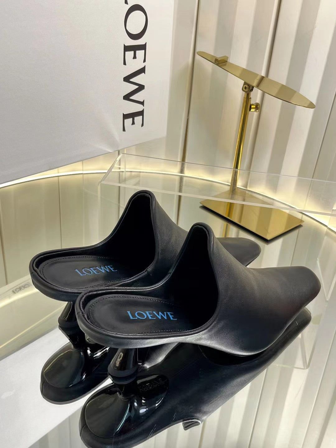 Loewe 2026 Emily Heeled Mule 50mm Leather 139084
