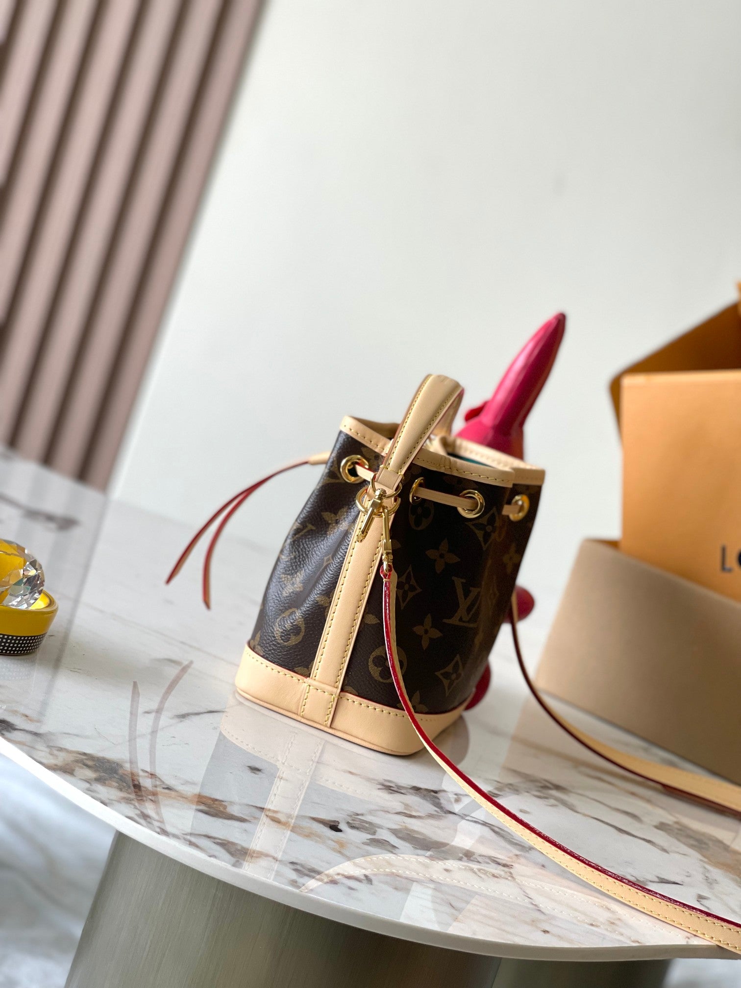 nano noe 13cm rabbit brown monogram canvas