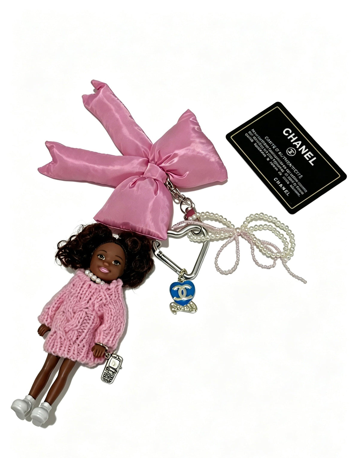 Chanel Pink Bow Doll Bag Charm