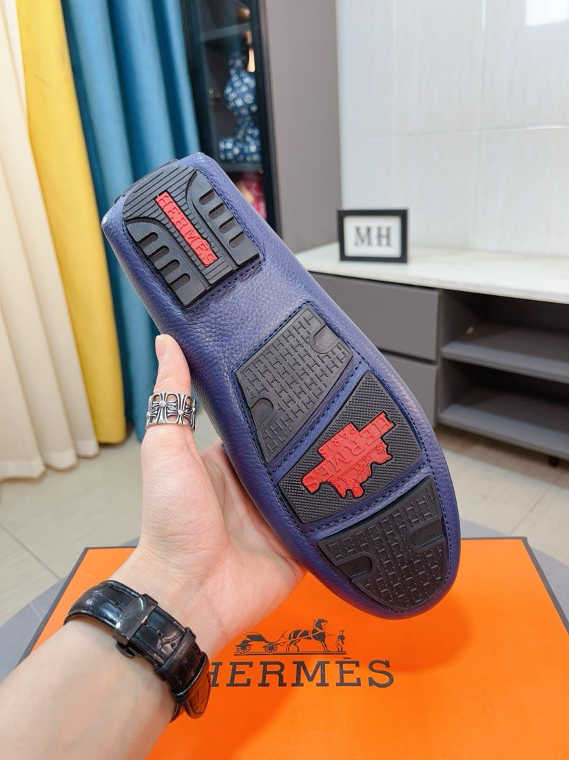 HM Men's Loafer Navy Blue Cowhide 521945