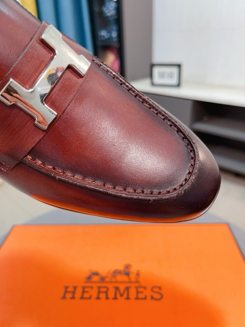 HM Men's Paris Mule Brown Cowhide 663226