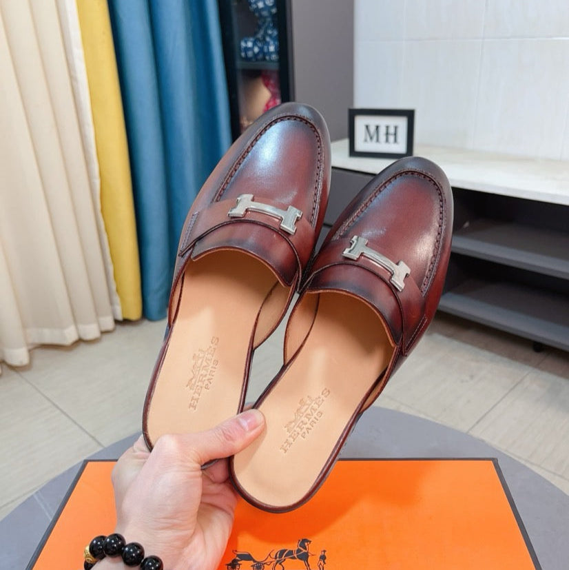 HM Men's Paris Mule Brown Cowhide 663226