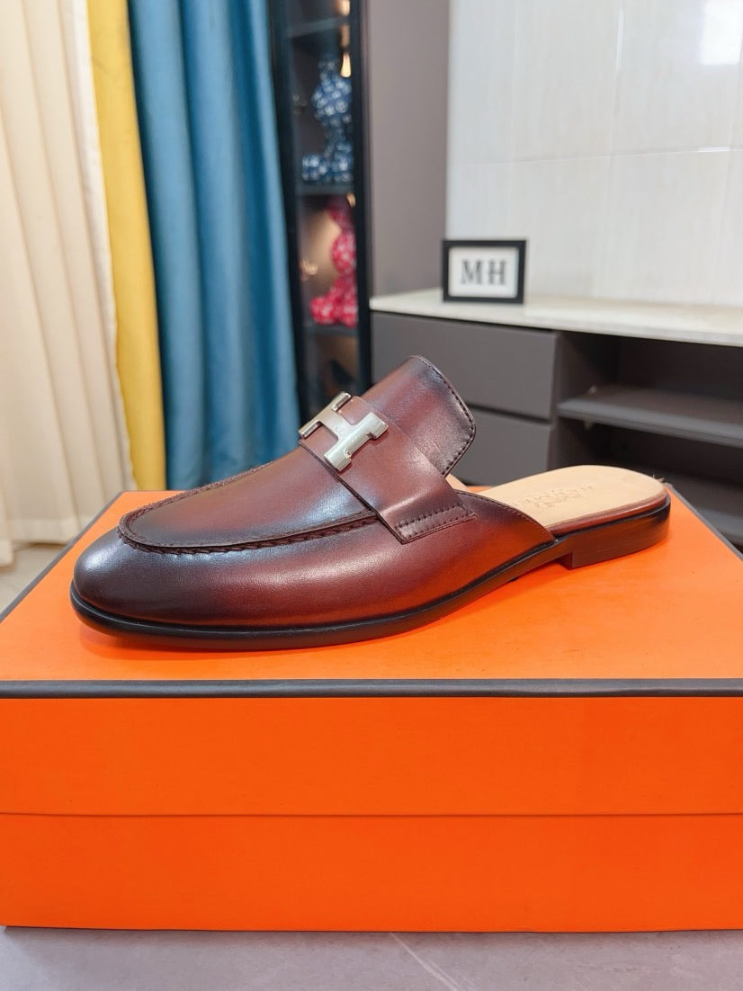 HM Men's Paris Mule Brown Cowhide 663226