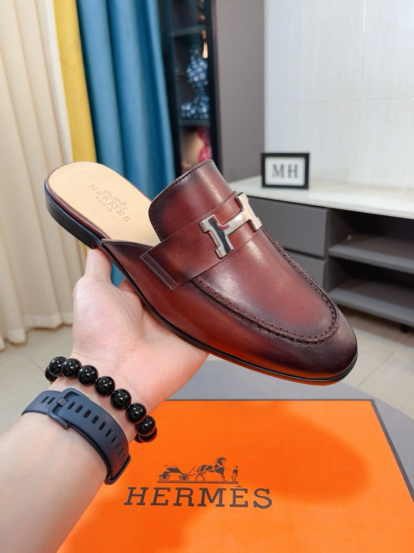 HM Men's Paris Mule Brown Cowhide 663226
