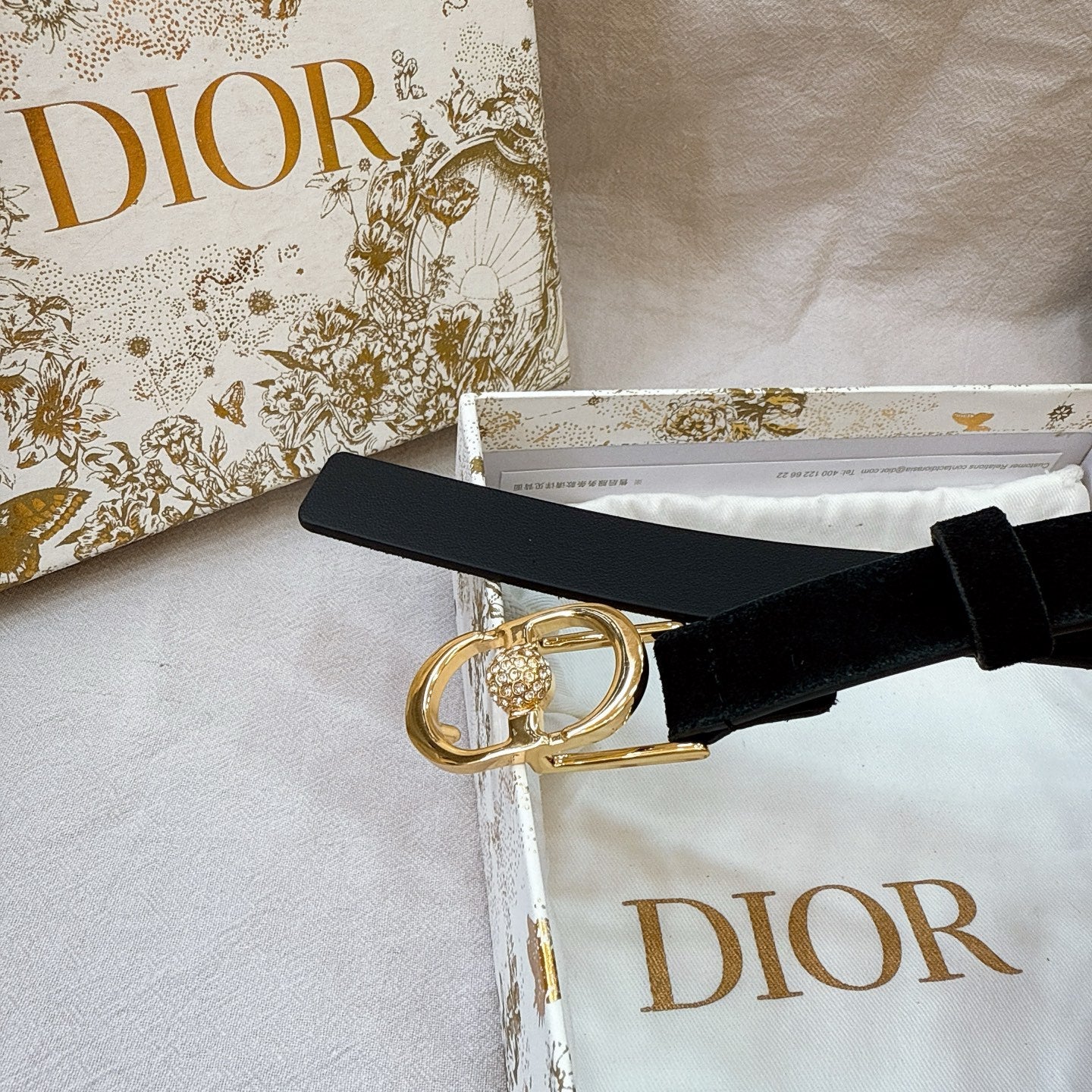 Dior Montaigne Belt 20mm Suede Leather 195312