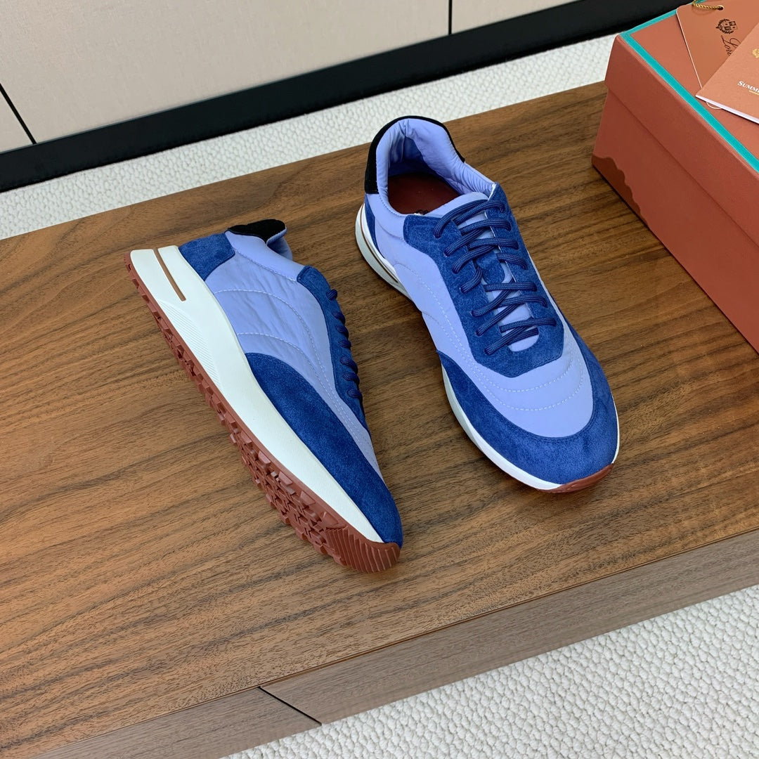 LP Week End Walk Sneaker In Could Blue Mix Blue Denim Fabric And Sudede  984386