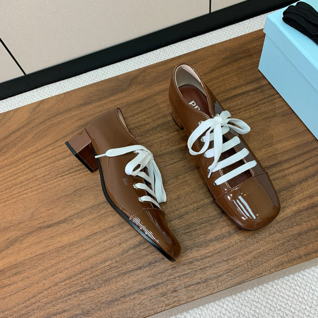 PRA 26S Chunky Heeled 40 Brown Patent Leather 606372