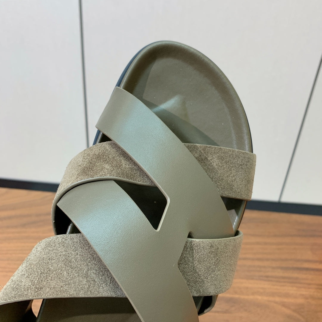 HM Kazimir Sandal Etoupe Suede Calfskin 294033