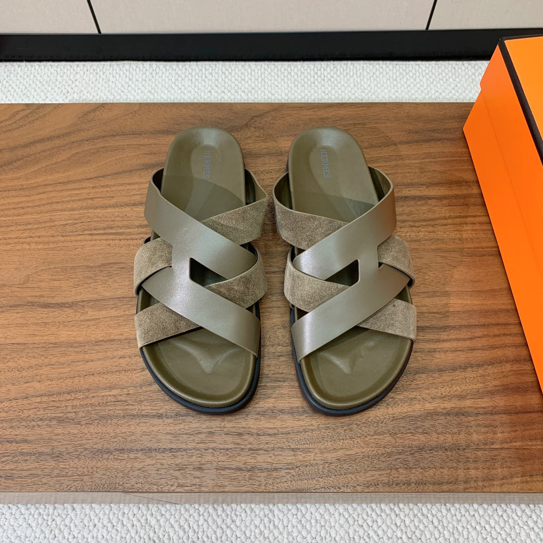 HM Kazimir Sandal Etoupe Suede Calfskin 294033