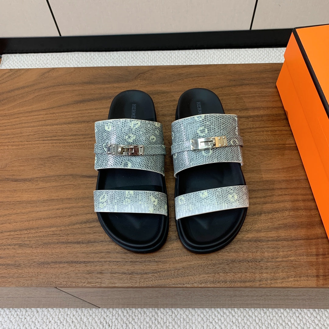 HM Jackson Sandal Gray Marble Cowhide 294064