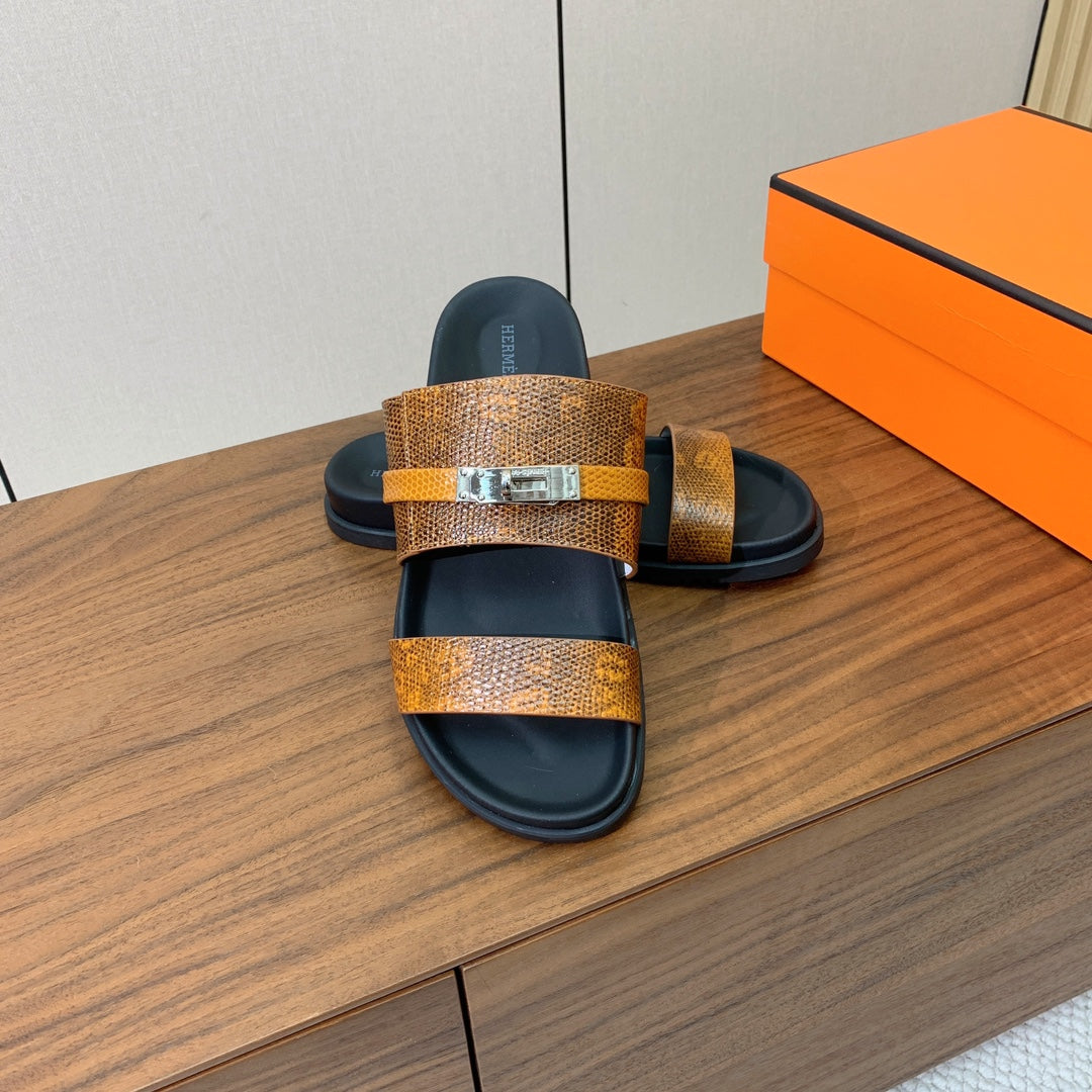 HM Jackson Sandal Brown  Cowhide 294065