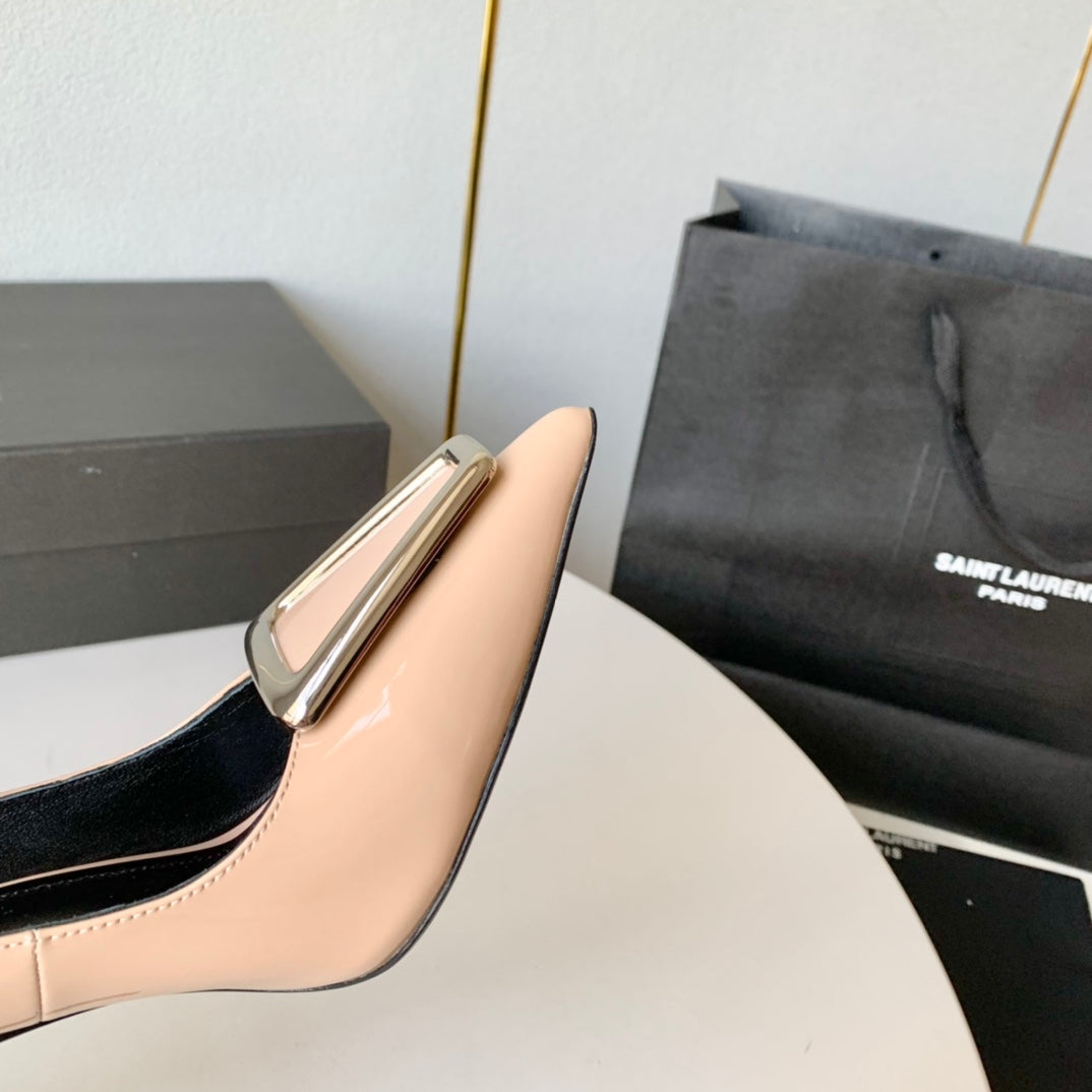 SL TRIANGLE BASIC HIGH HEELS BISQUE CALFSKIN