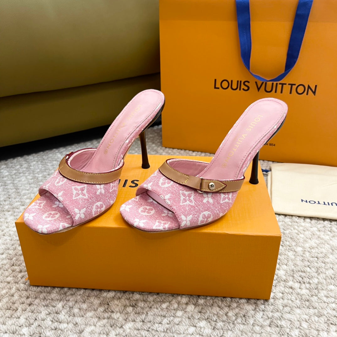 lv neo revival 90 pink monogram denim calfskin