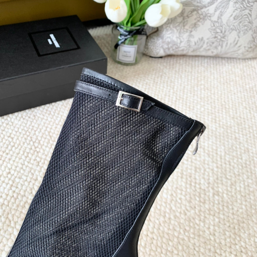 SL OXALIS BOOTIES IN BLACK MESH