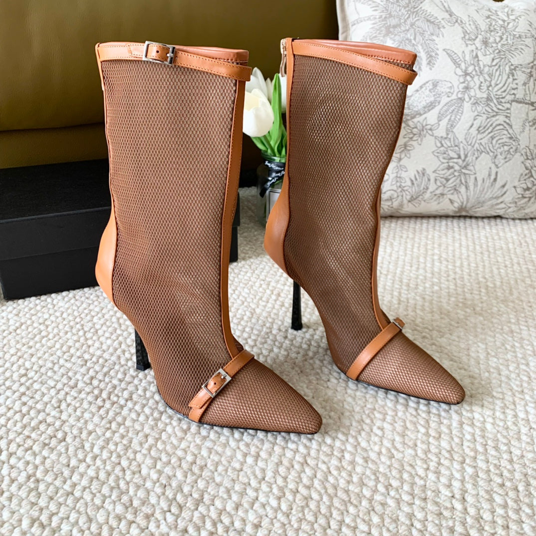 SL OXALIS BOOTIES IN TANGERINE MESH