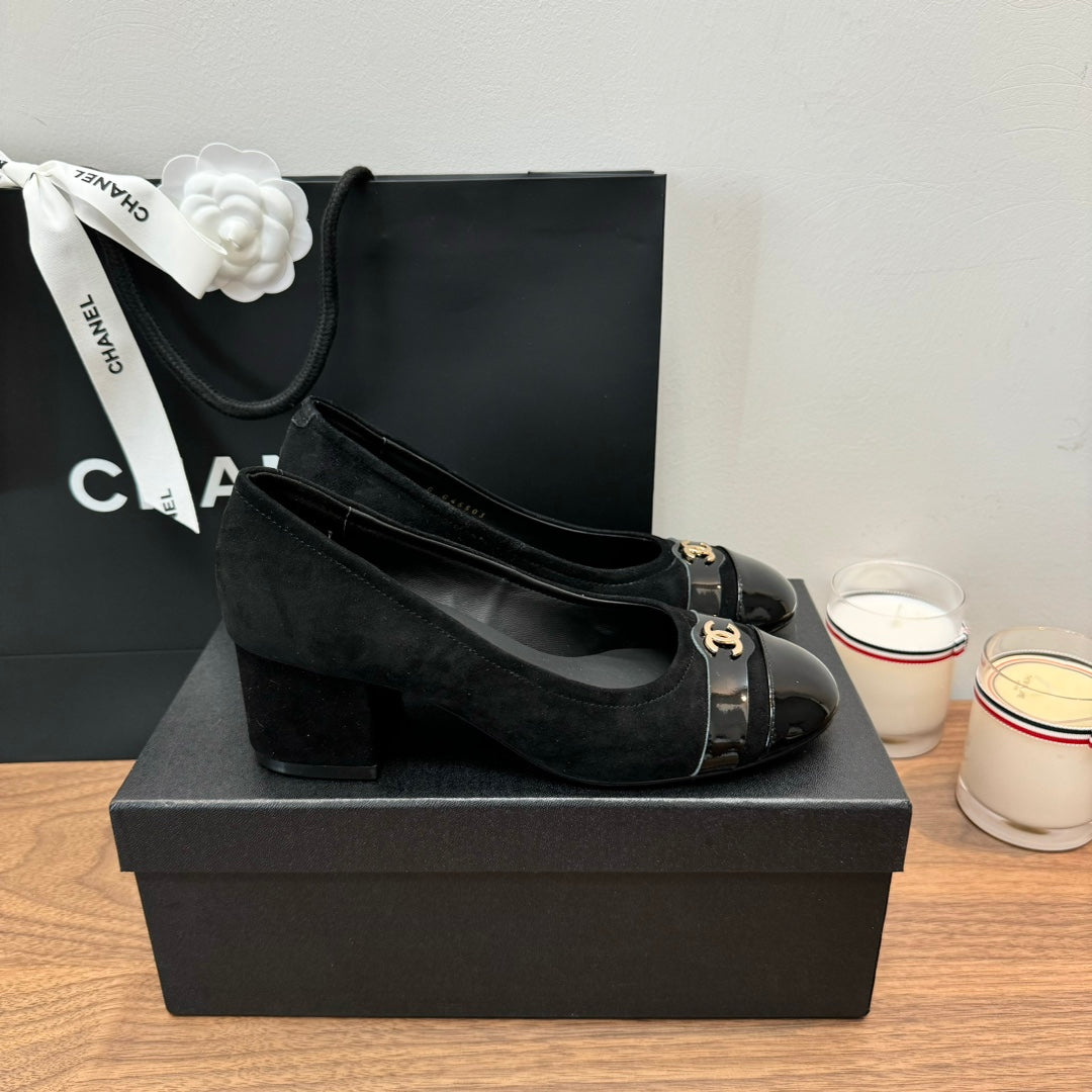 CC High Heels Black Suede And Lambskin