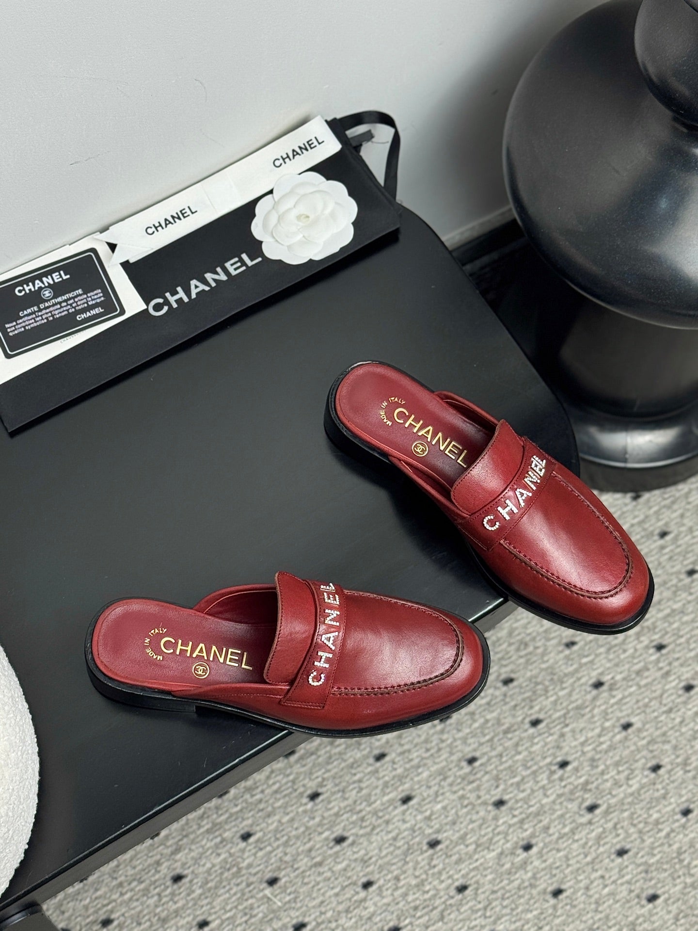 CC 25 Mules Dark Red Cowhide 329803