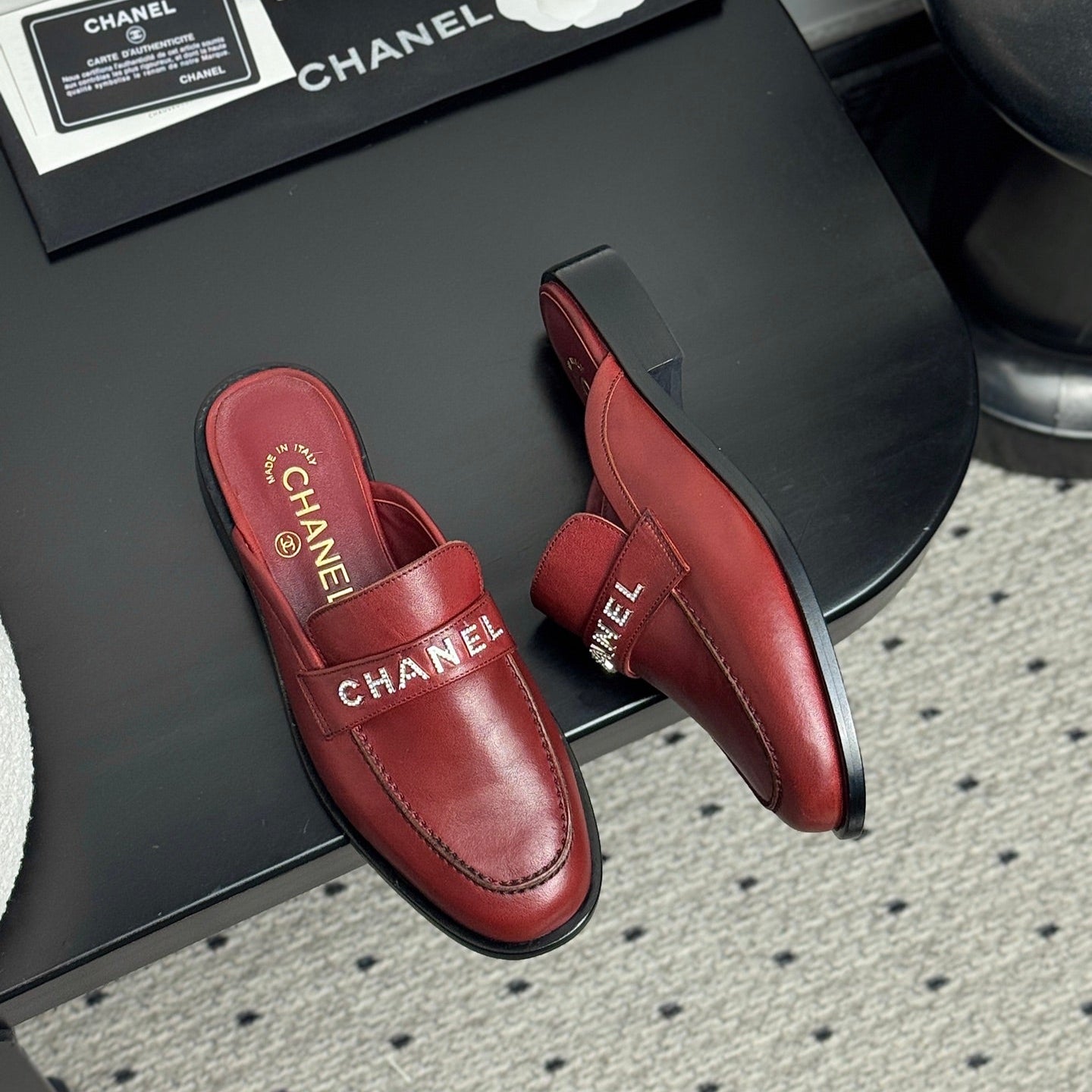 CC 25 Mules Dark Red Cowhide 329803