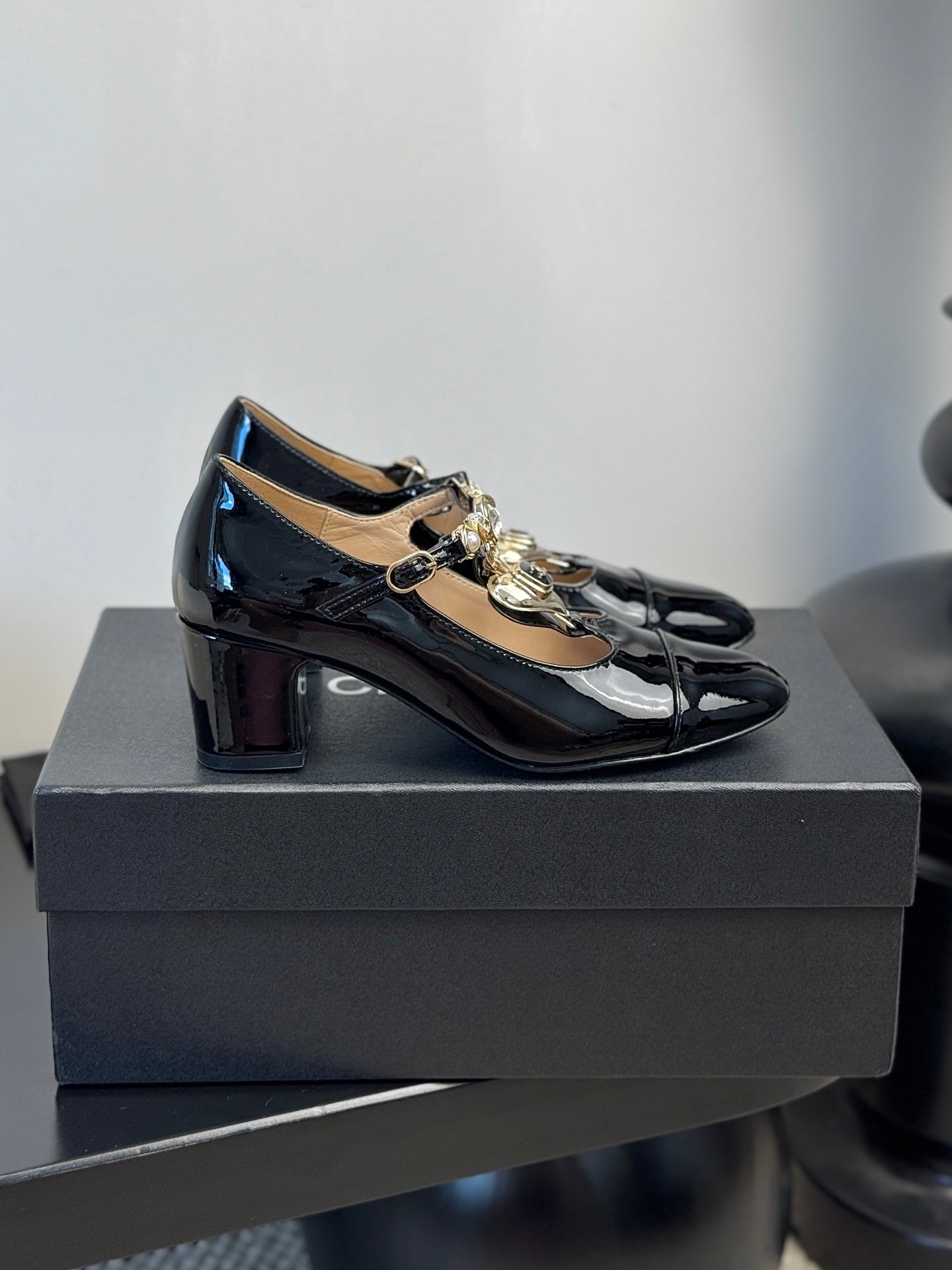 CC 25 Marry Jane Black Lambskin 329763