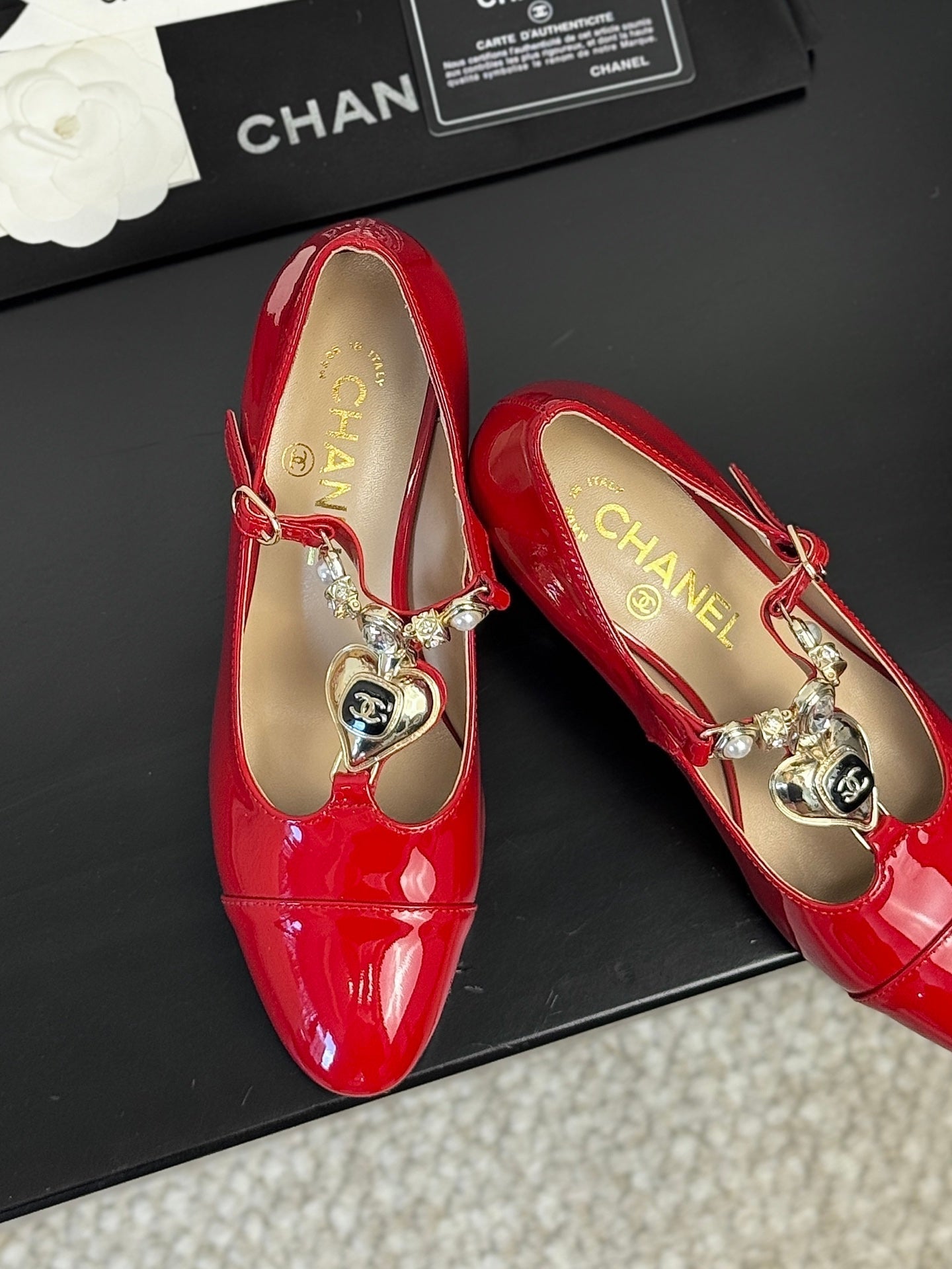 CC 25 Marry Jane Red Glossy Lambskin 329765