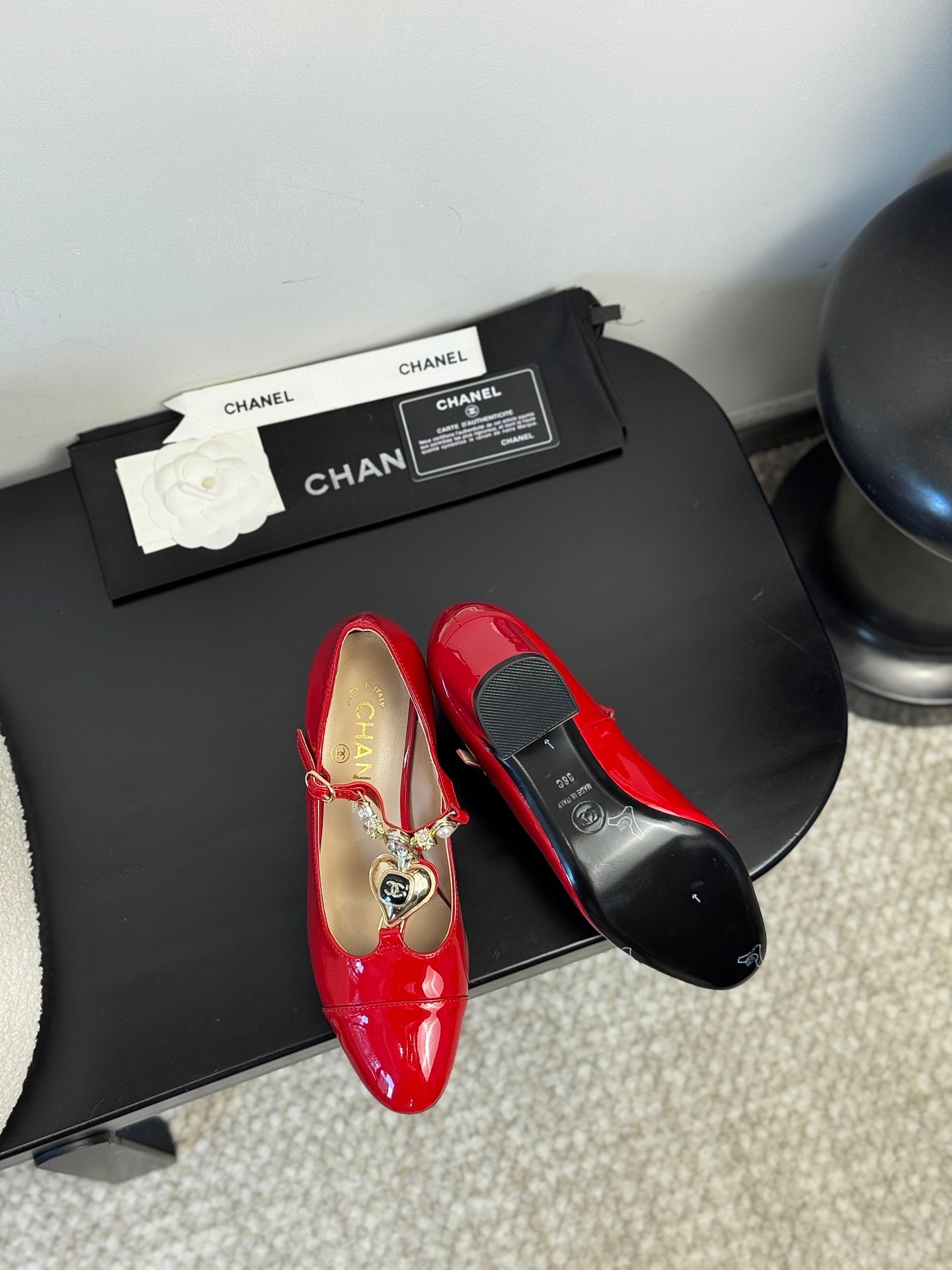 CC 25 Marry Jane Red Glossy Lambskin 329765