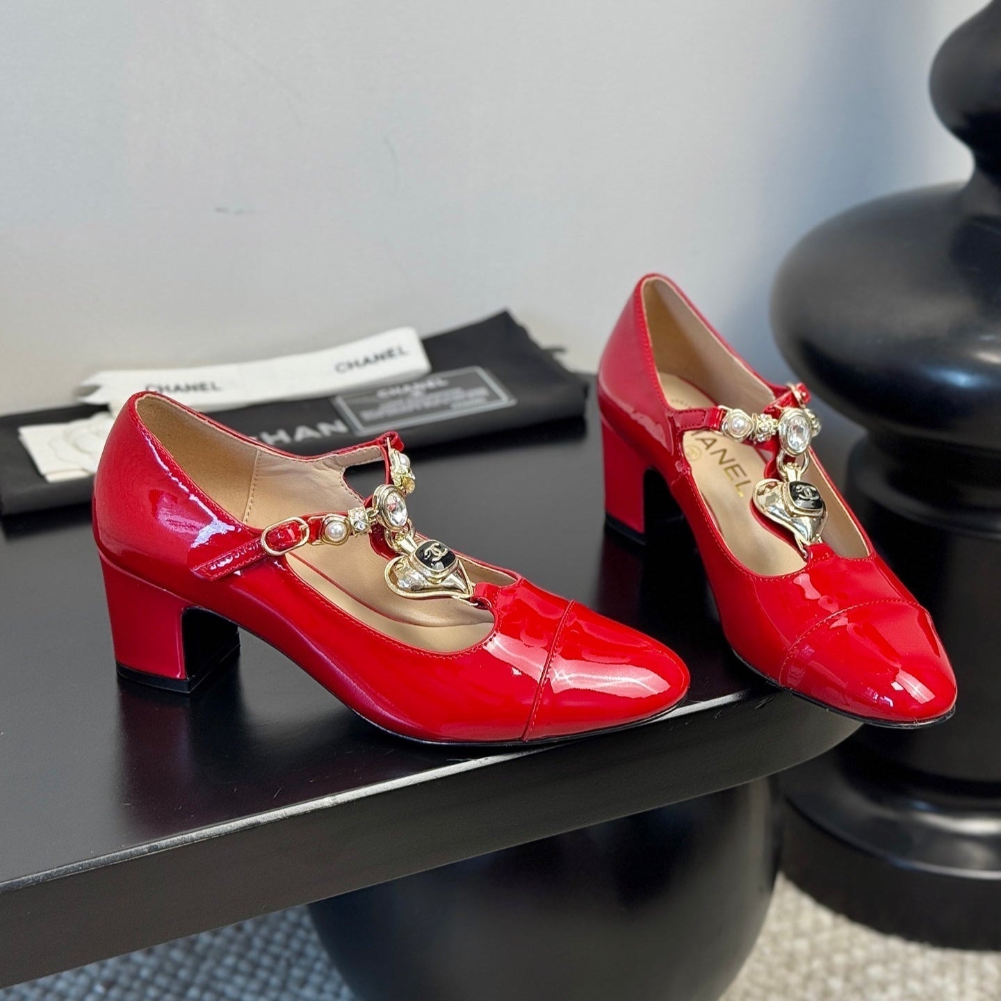 CC 25 Marry Jane Red Glossy Lambskin 329765