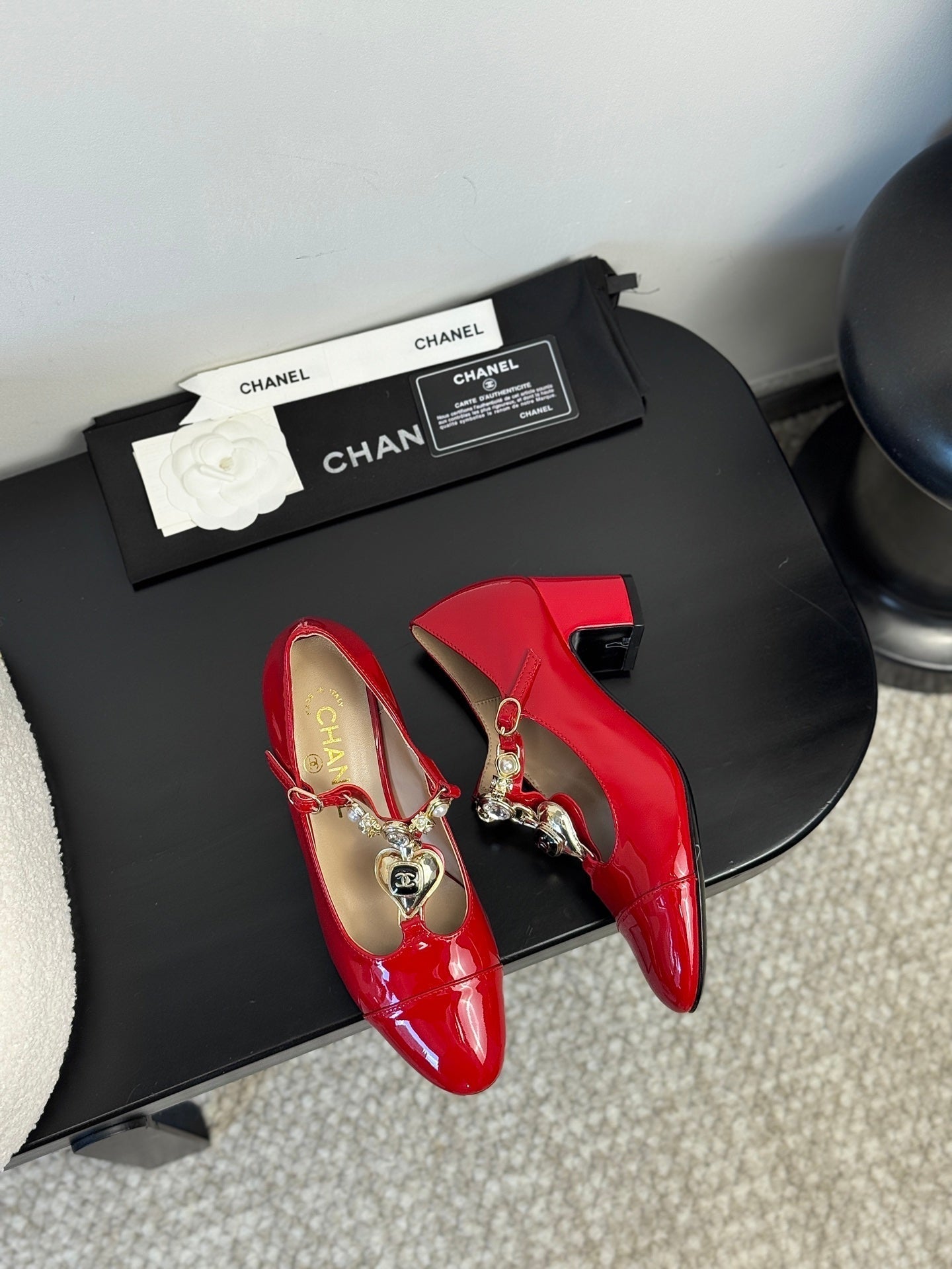 CC 25 Marry Jane Red Glossy Lambskin 329765