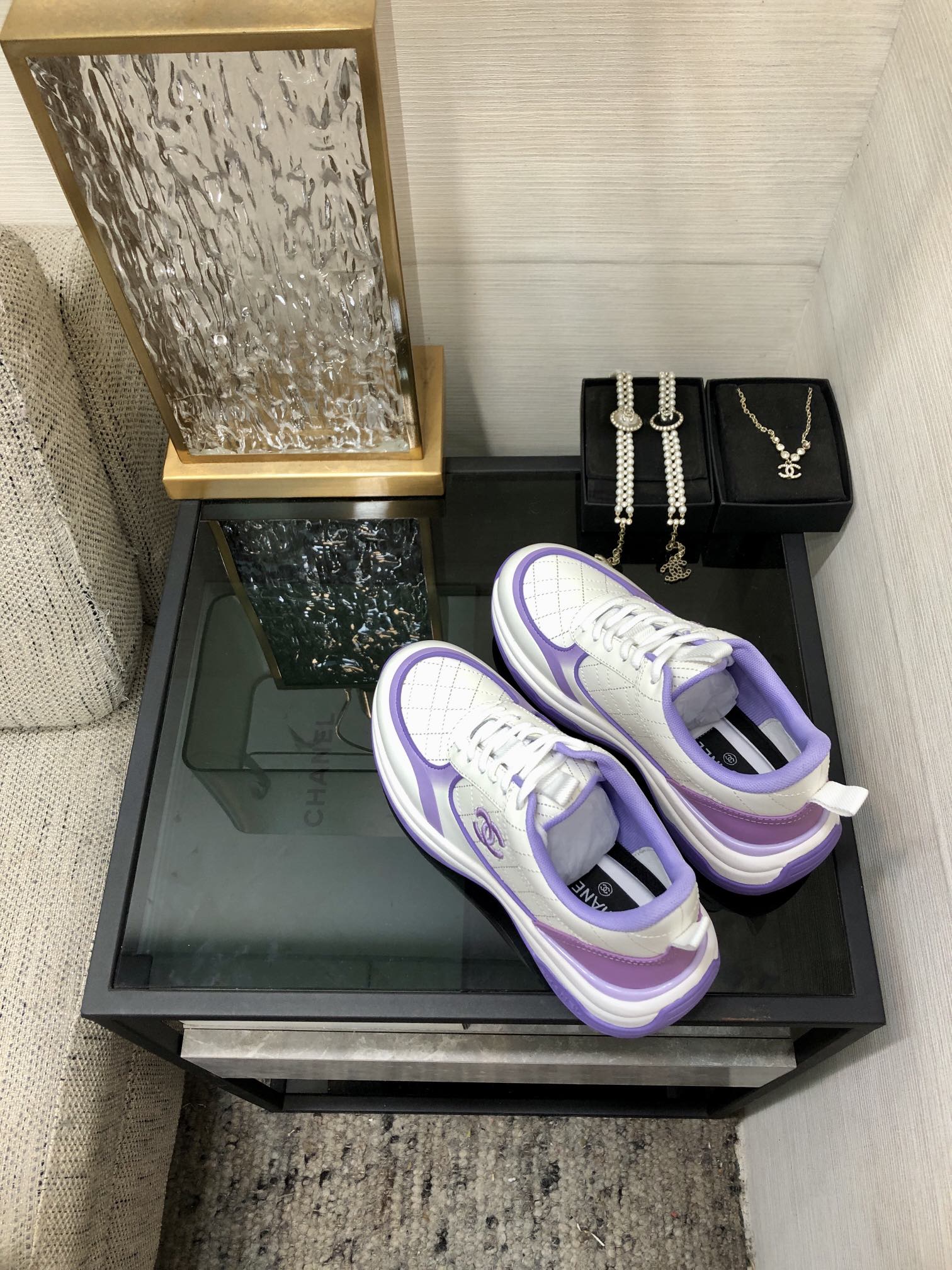 CC Sneaker Purple White Nappa Leather
