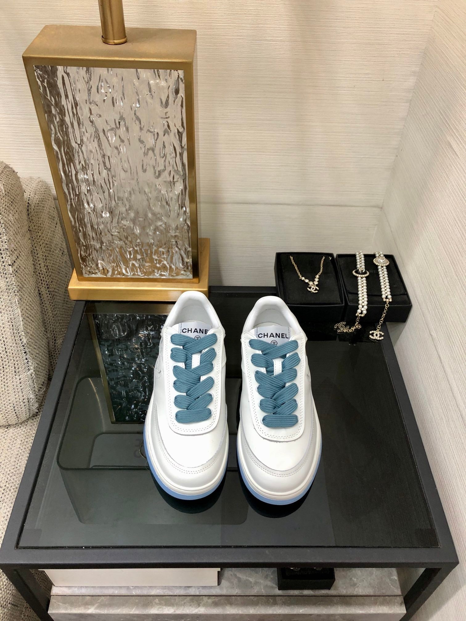 CC Sneaker Blue Mix White Cowhide