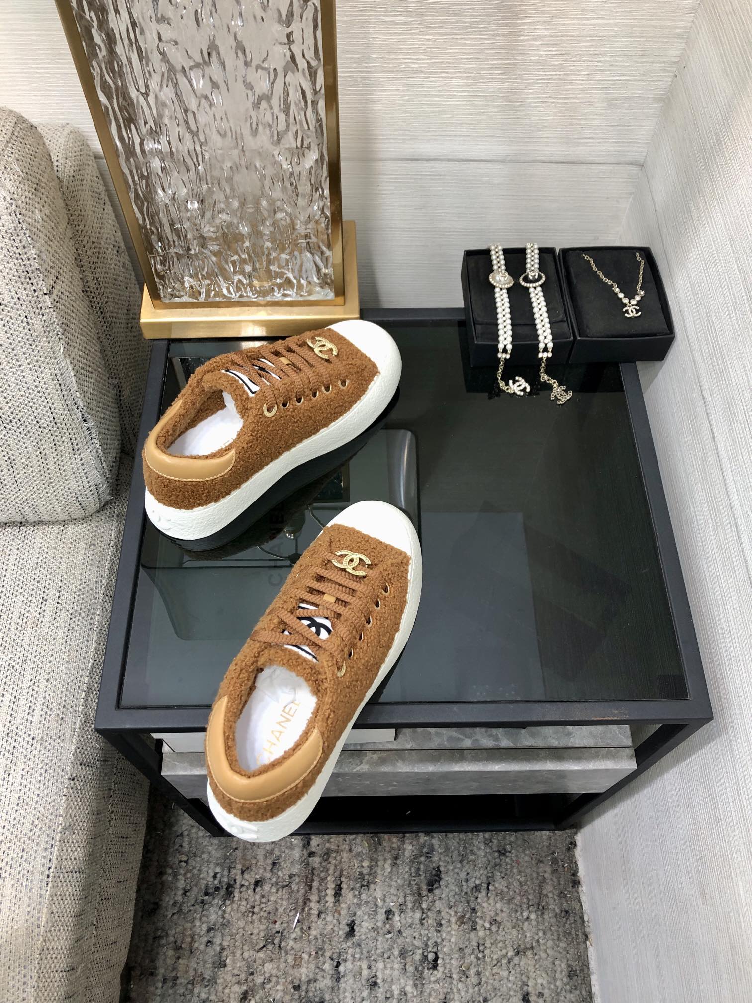 CC Low Sneaker Brown Yellow Wool