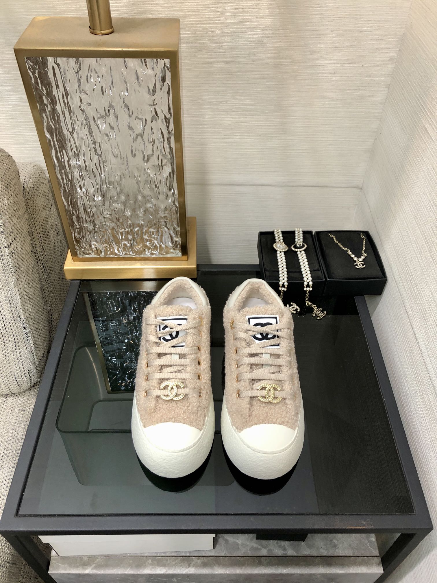 CC Low Sneaker Beige Wool