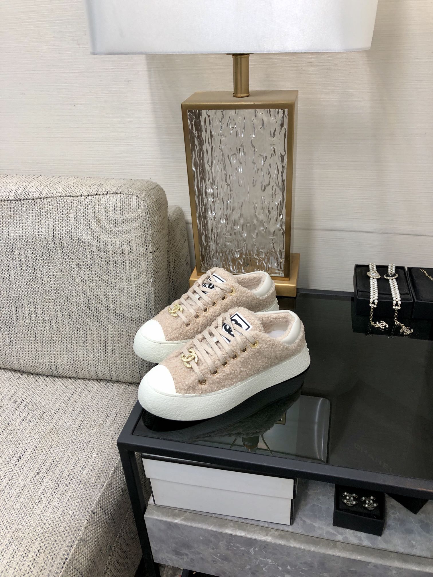 CC Low Sneaker Beige Wool