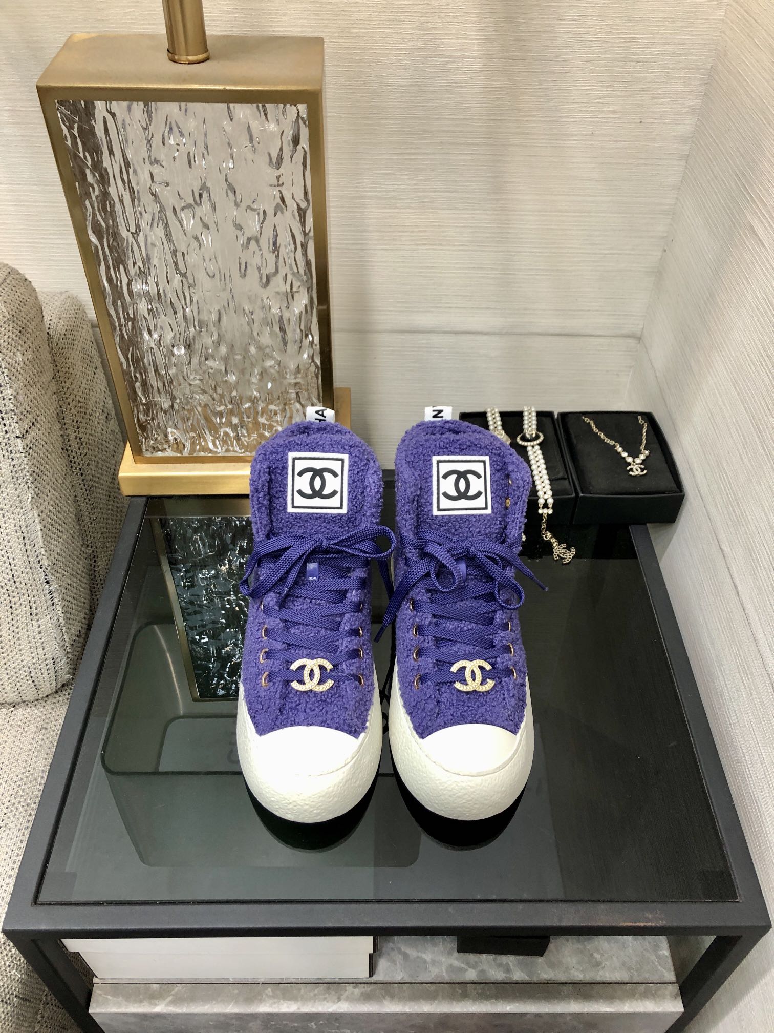 CC High Top Sneaker Purple Wool