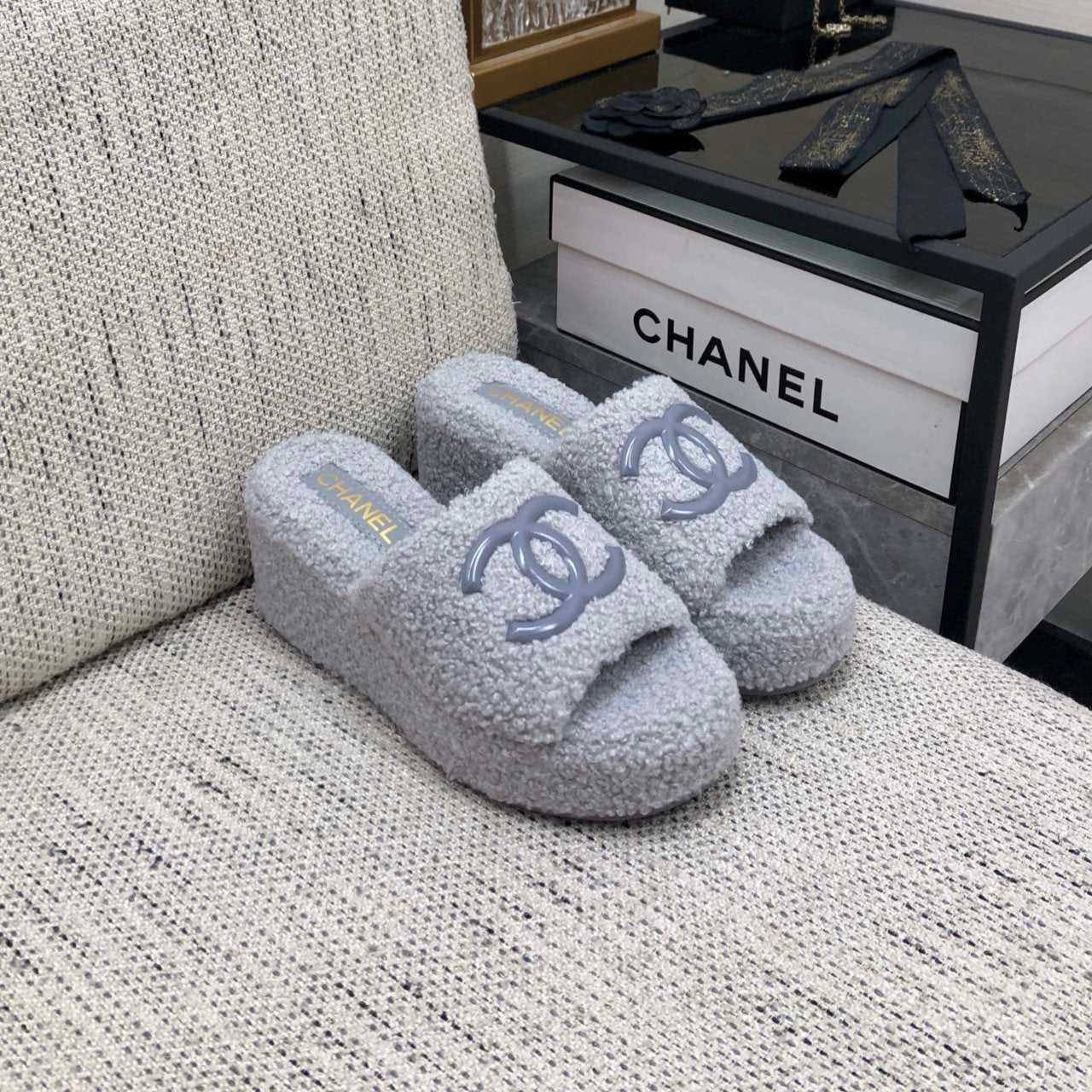 CC wedge Sandal Grey Wool