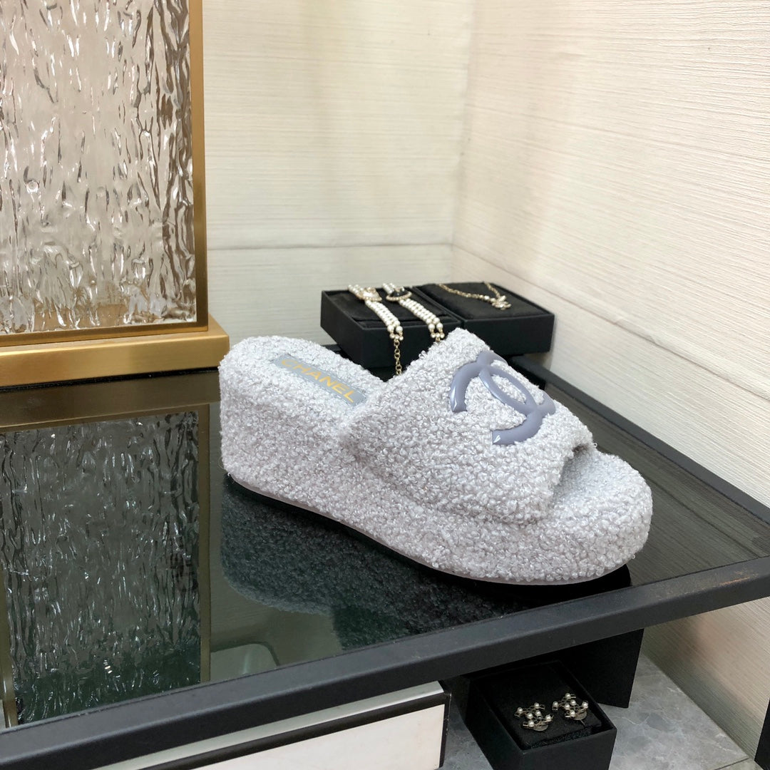 CC wedge Sandal Grey Wool