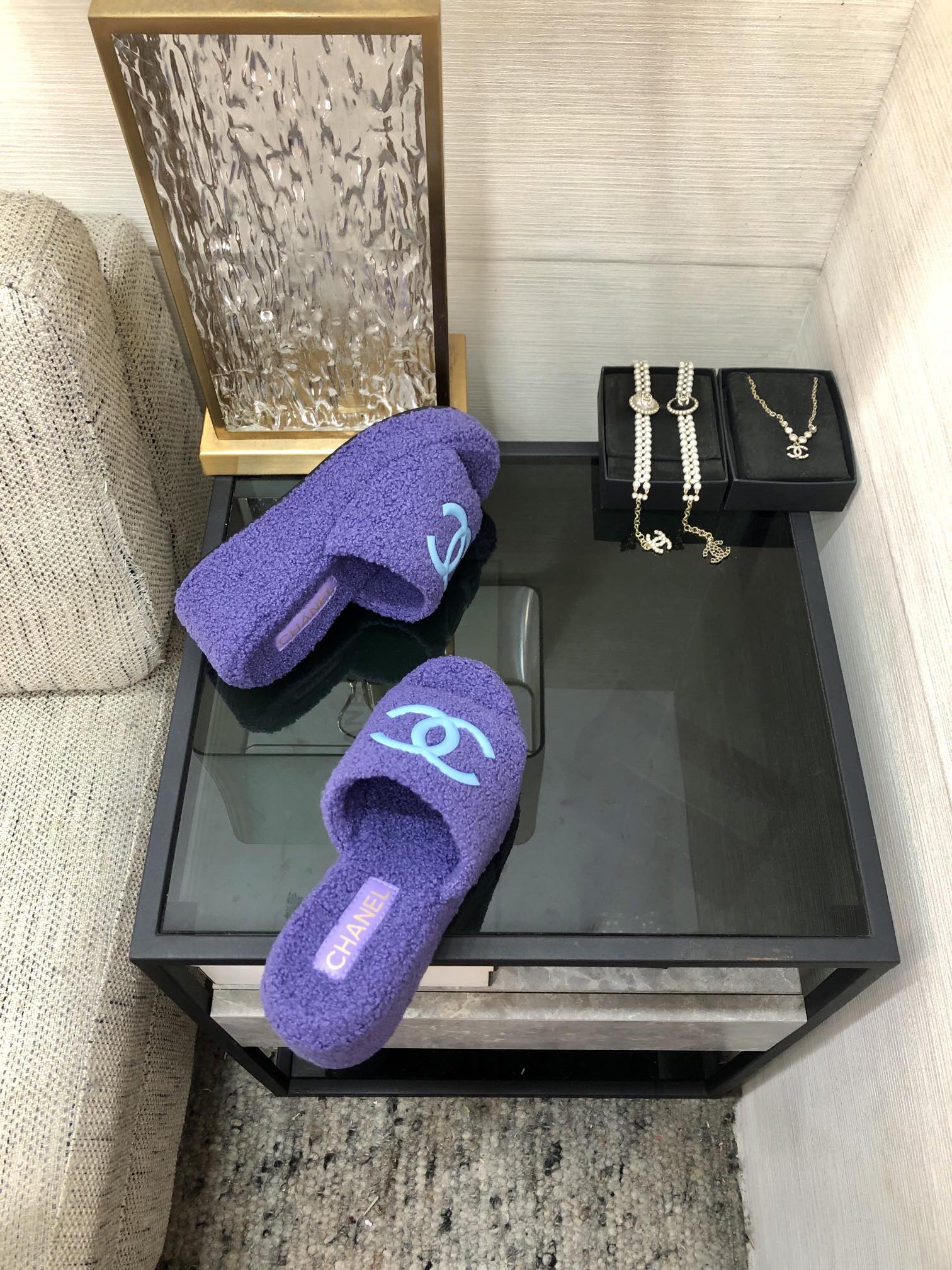 CC Wedge Sandal Purple Wool