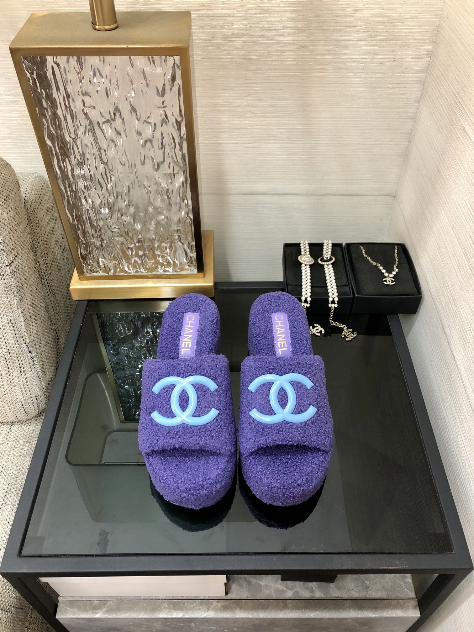 CC Wedge Sandal Purple Wool