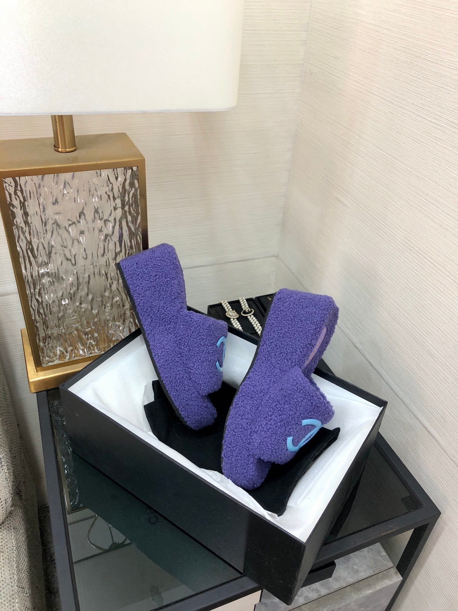 CC Wedge Sandal Purple Wool