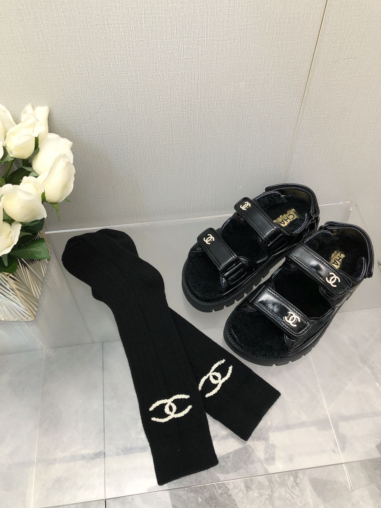 DAD SANDAL BLACK LAMBSKIN