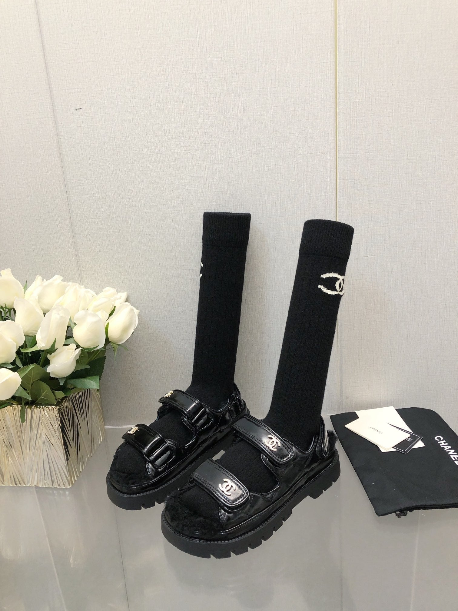 DAD SANDAL BLACK LAMBSKIN