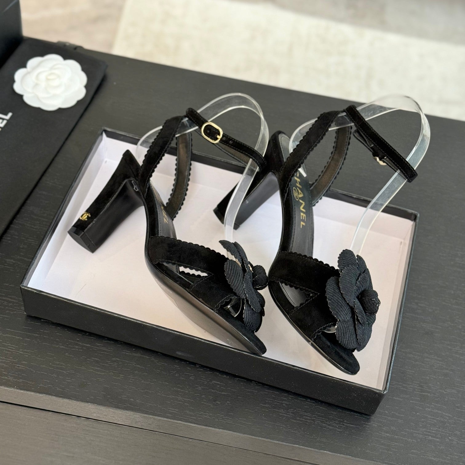 CC Sandals 80mm Black Suede