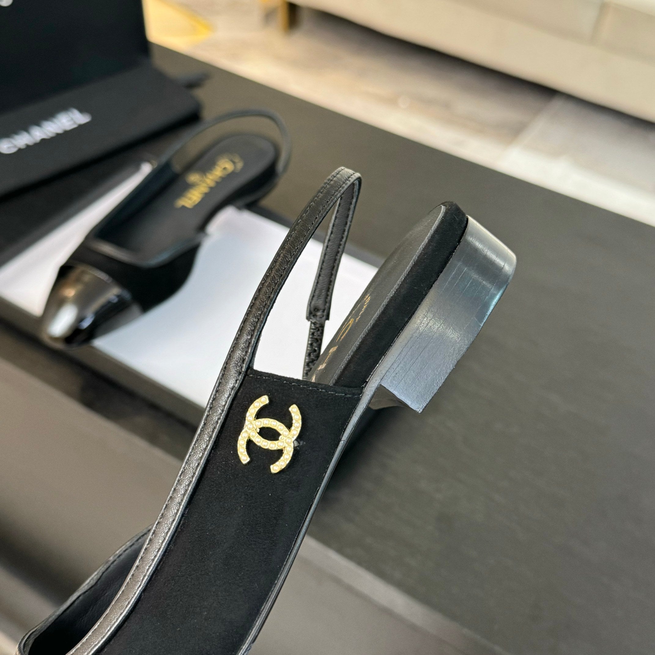 CC Slingback Black Suede